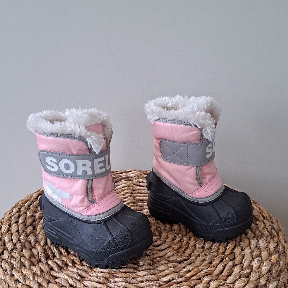 Sorel Girls Snow Commander Winter Pull On  Waterproof/Insulated Pink‎ Boots S-5